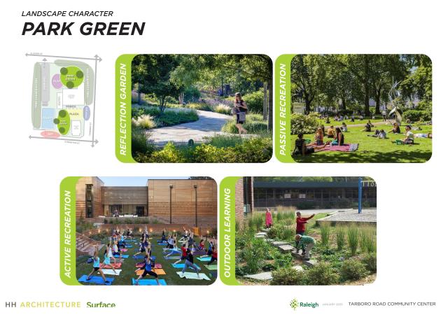 The Concept Plan features two areas designated as park greens. What are your thoughts on their design? Use the image below for inspiration or share any additional ideas you have. (click on image to enlarge)