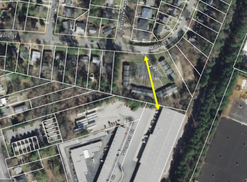 Example of how the ordinance would create new pedestrian ways to make a more connected transportation network even when new streets are not required. 