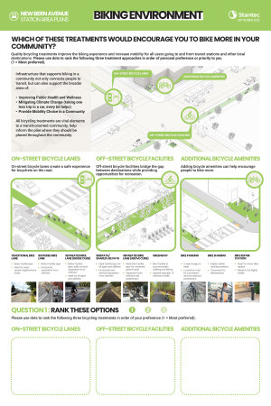 Improved places to ride a bicycle such as protected lanes can make it safer and more comfortable. Please see the image below and indicate which is the most important priority for you.